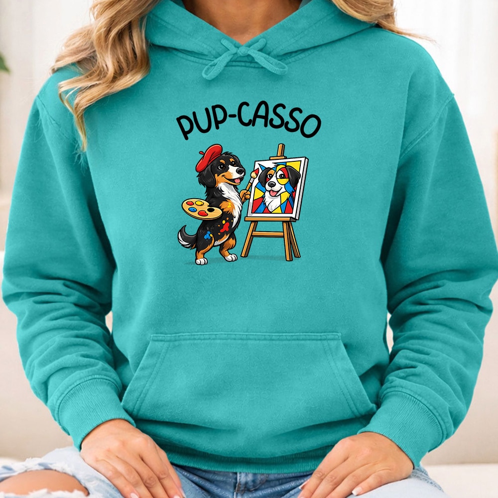 Comfort Colors PupCasso Premium Hoodie Seafoam