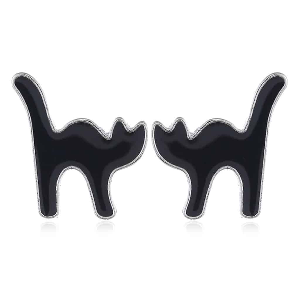 Petite Black Cat Earrings – Gifts for Cat Mom, Cat Lover Earrings, Black Cat Earrings