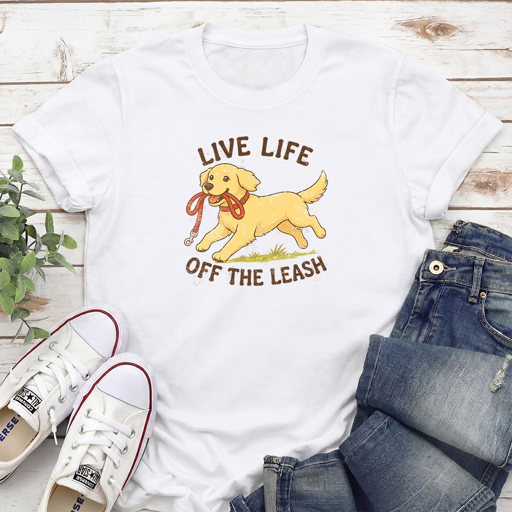 Live Life Off The Leash Standard Tee White