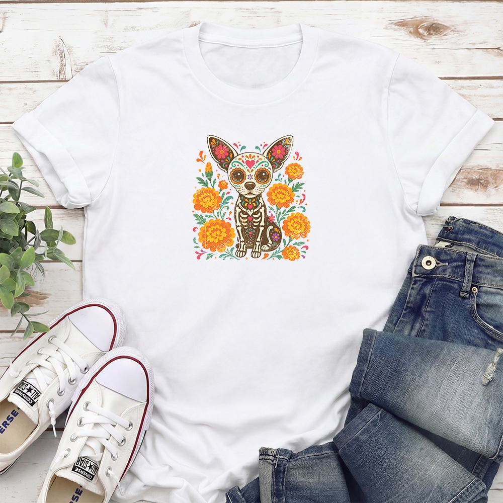 DÃa de los Muertos Chihuahua Standard Tee White