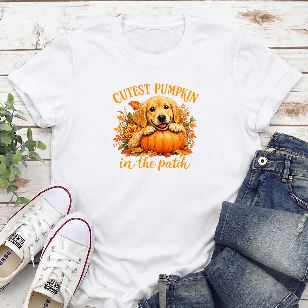 Cutest Pumpkin In The Patch Golden Standard Tee White