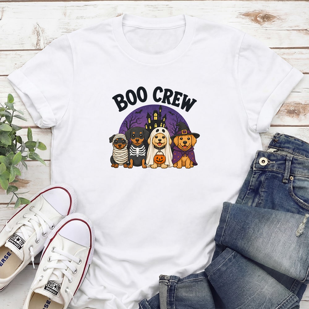 Boo Crew Haunted House Standard Tee White