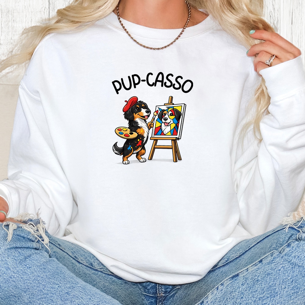 Comfort Colors PupCasso Premium  Sweatshirt - White