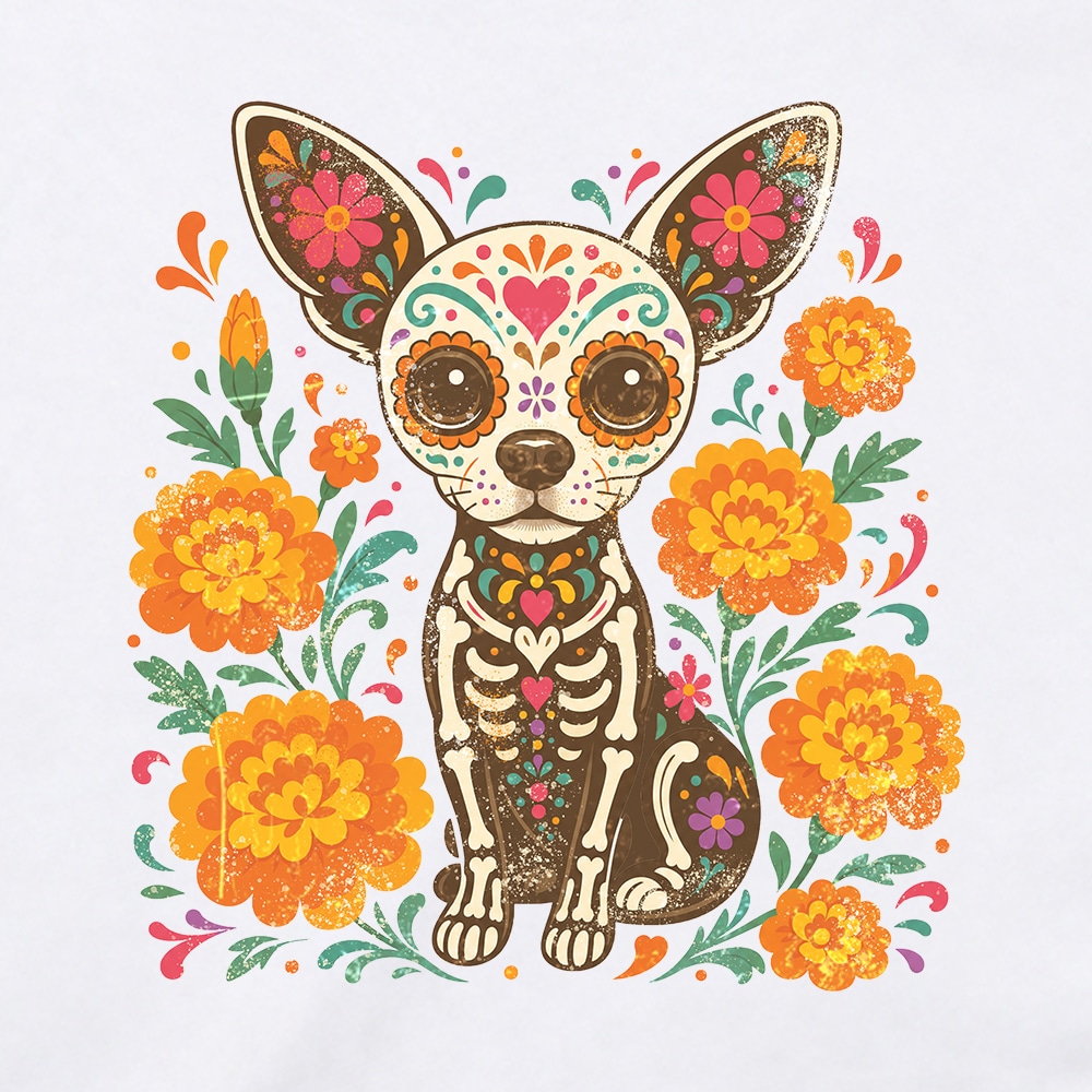 Día de los Muertos Chihuahua Standard Tee White - Image 2
