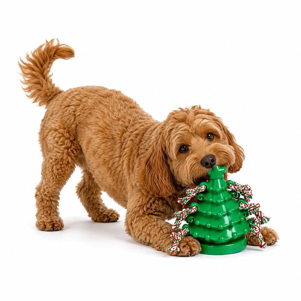 Tinsel Tug Christmas Tree Dog Toy for Heavy Chewers - Image 2