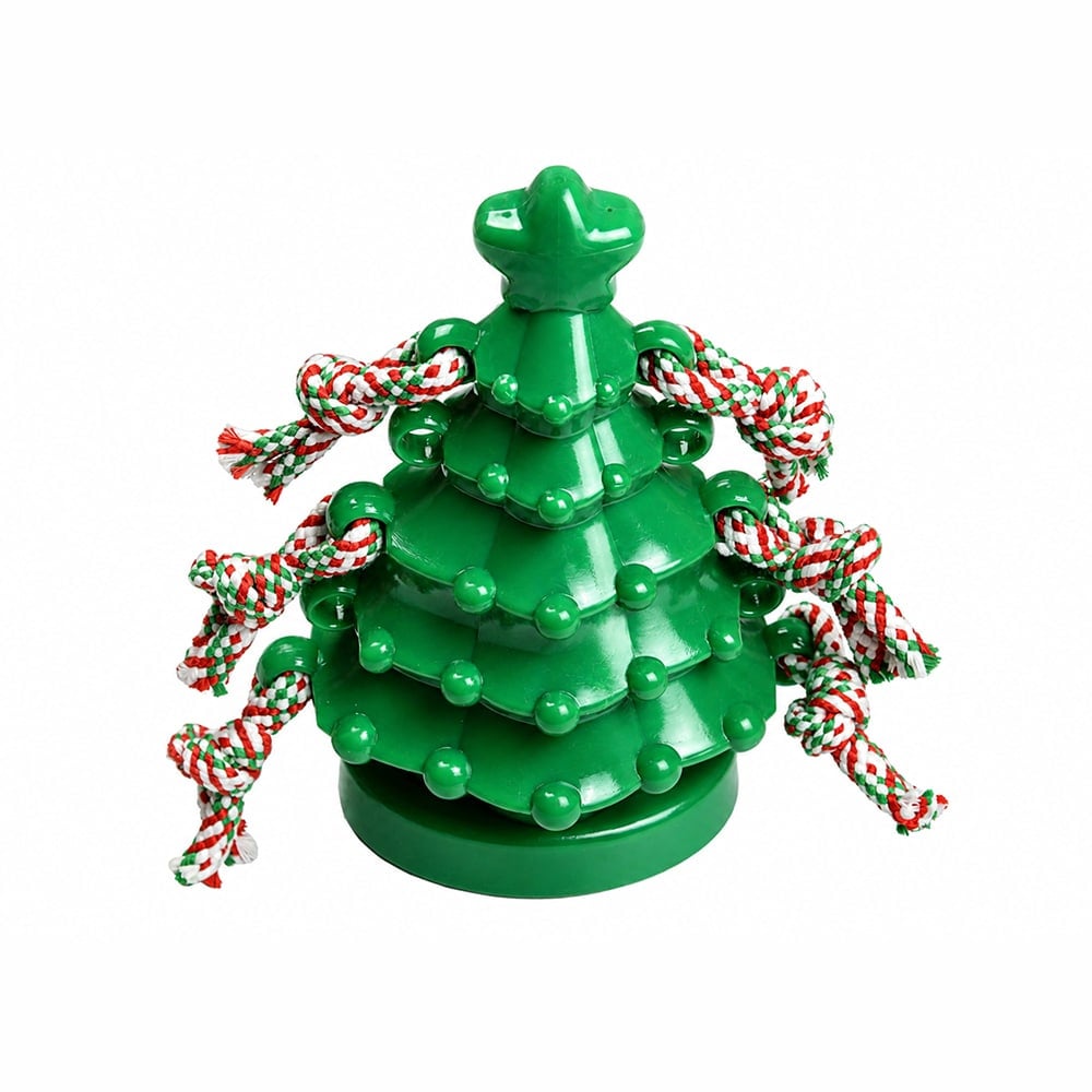 Tinsel Tug Christmas Tree Dog Toy for Heavy Chewers