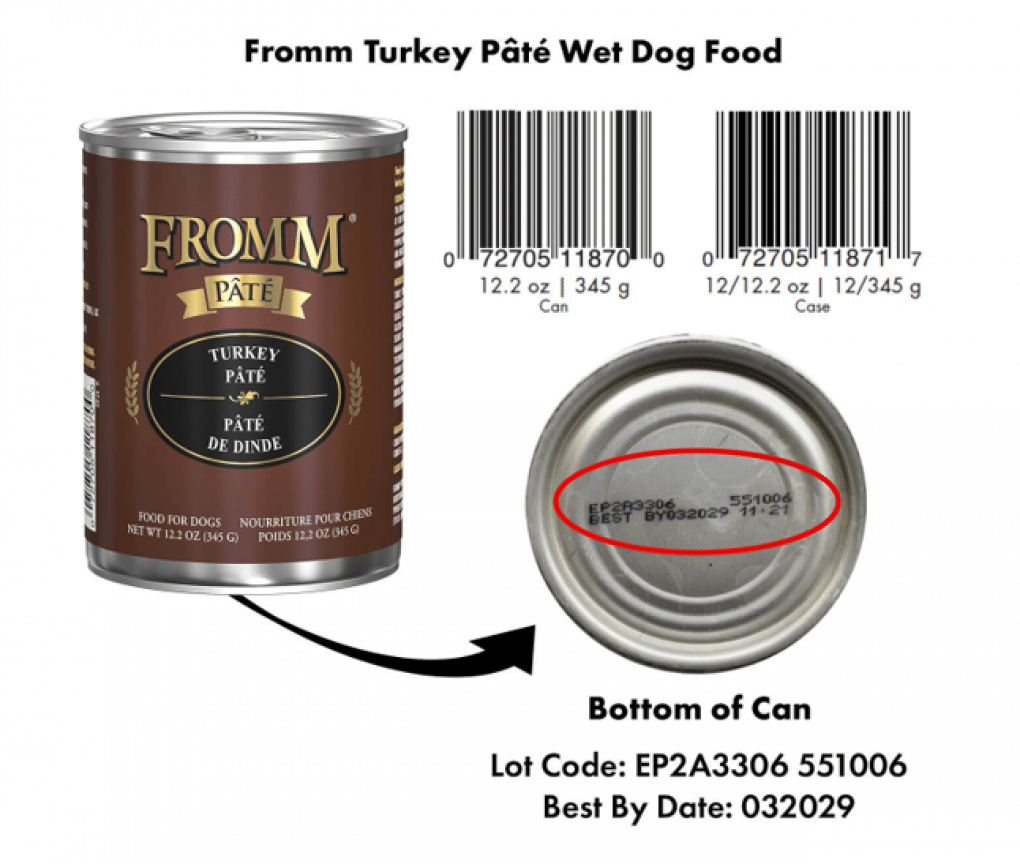 Recalled Fromm Turkey Pâté Wet Dog Food