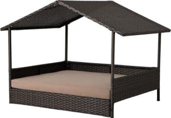 Huntley Pet Rattan Wicker Indoor Outdoor Cabana Raised Dog & Cat Bed