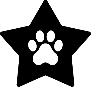 Star with a paw print