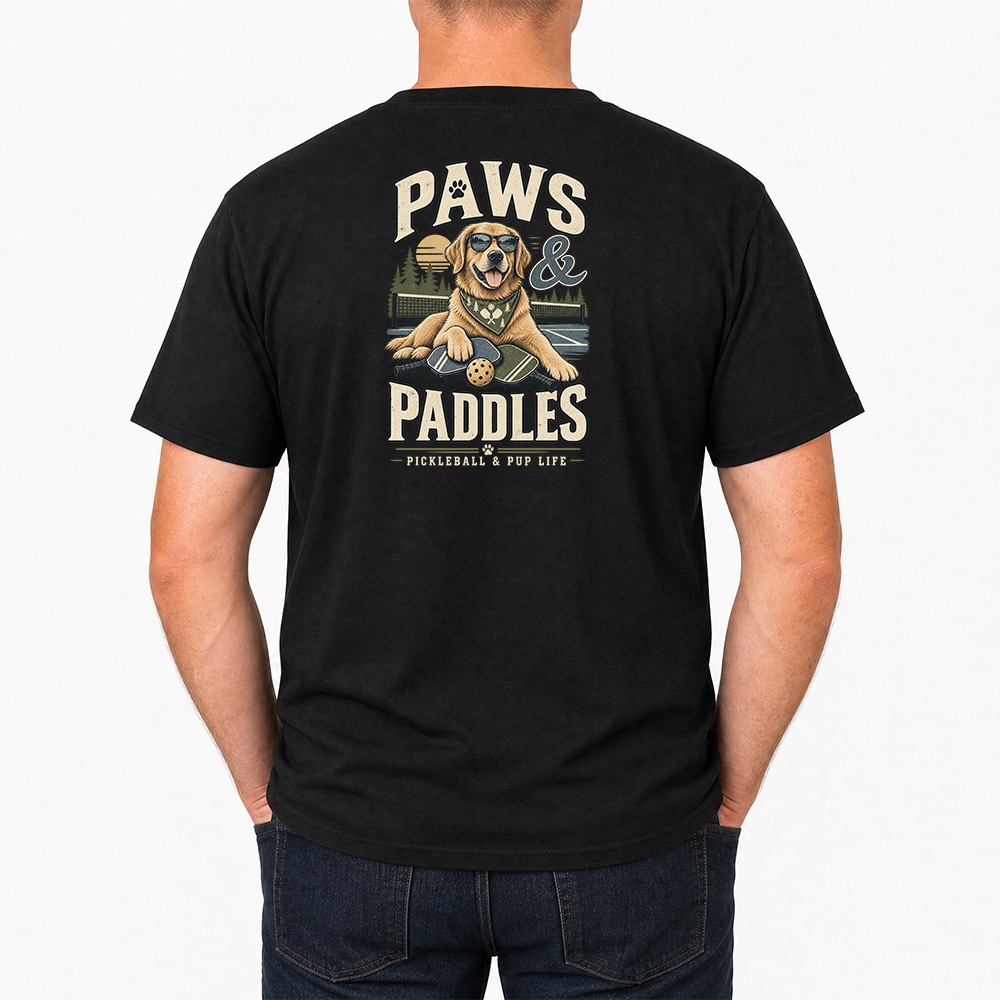 Paws And Paddles Standard Tee Black