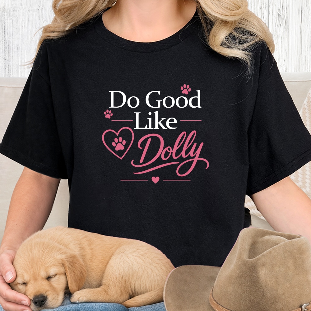 Comfort Colors Do Good Like Dolly Vintage Washed Tee Black – Donates 10 Meals To Shelter Dogs In Honor Of Dolly