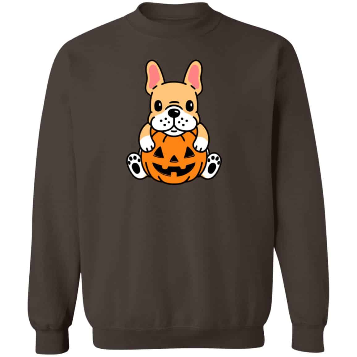 Little Pumpkin Pup Frenchie Sweatshirt Brown