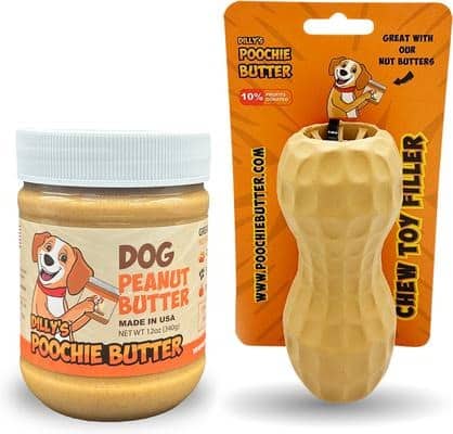 Poochie Butter Peanut Butter Pumpkin Lickable Dog Treat with Toy Filler
