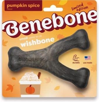Benebone Wishbone Pumpkin Spice Tough Dog Chew Toy
