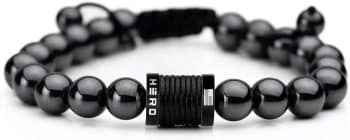 HeartDogs Magnetic Therapy Hematite Titanium Bead Bracelet for Men