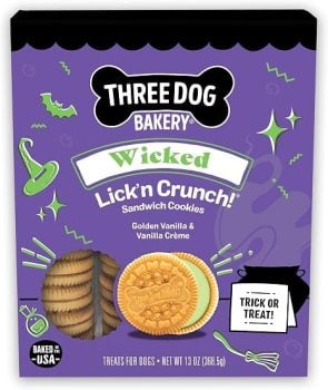 Three Dog Bakery Wicked Lick'n Crunch! Sandwich Cookies for Dogs