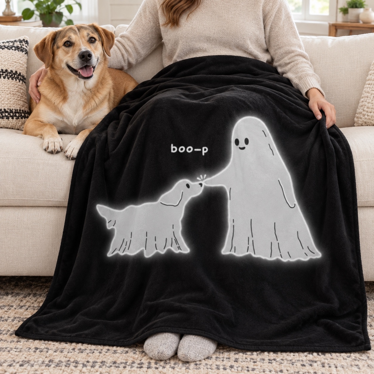 Ghost Boo-p Cozy Plush Fleece Blanket - 50"x60"