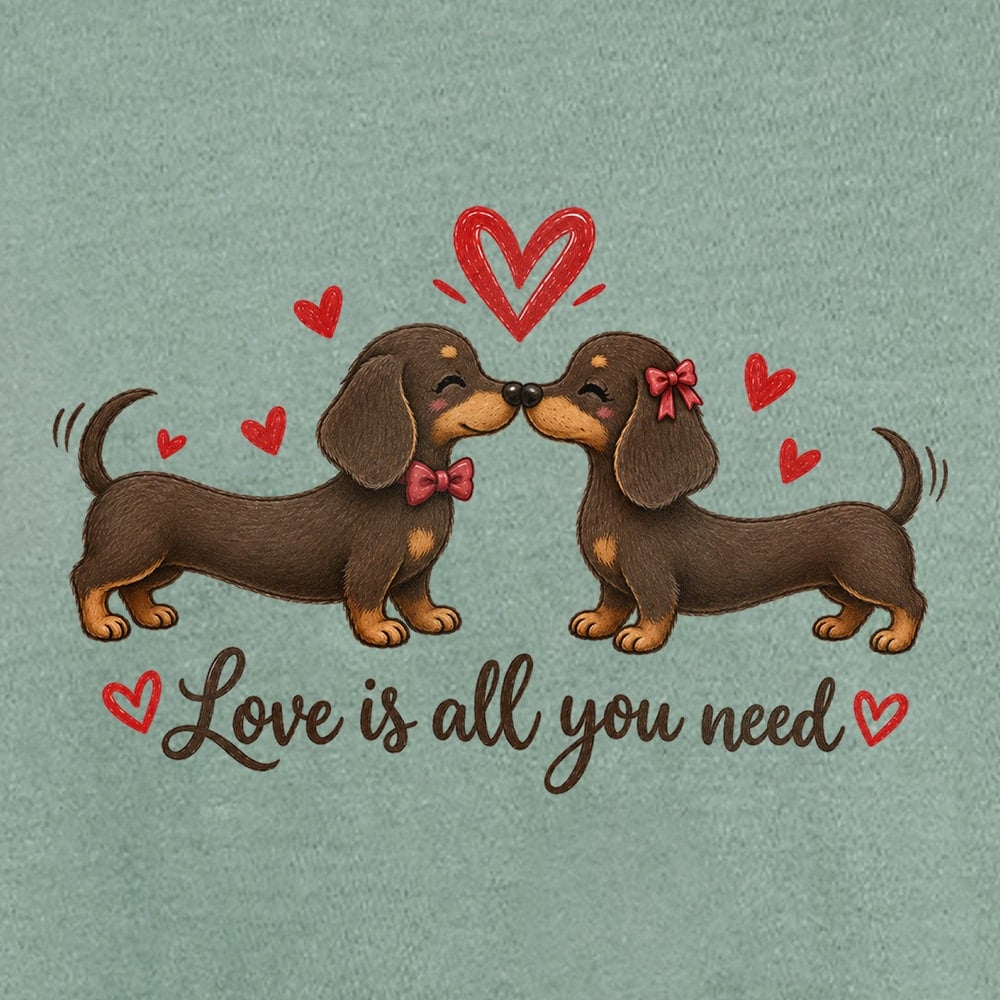 Love Is All You Need Dachshunds Vintage Washed Nightshirt Tee - Bay - Image 2