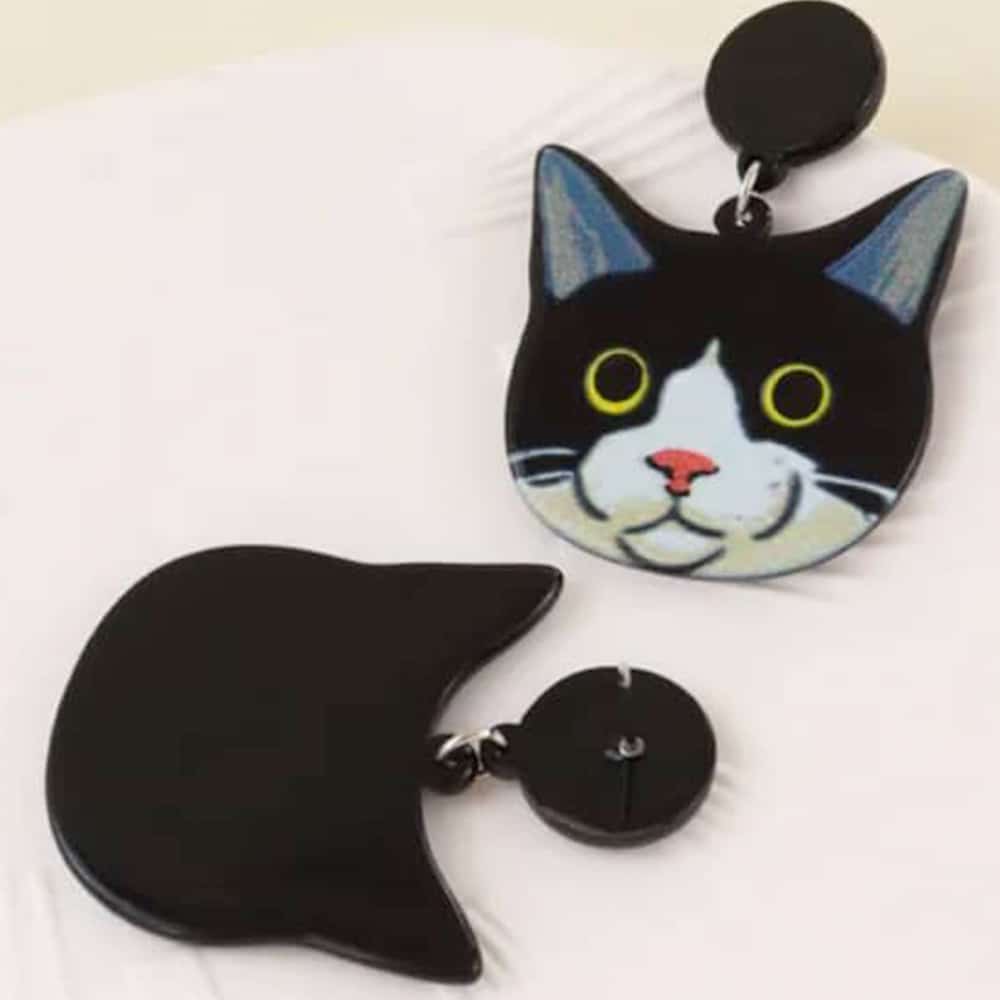 Meow Meow Kitty Dangle Earring – Gifts for Cat Mom, Cat Dangle Earring, Cat Lover Earrings - Image 3