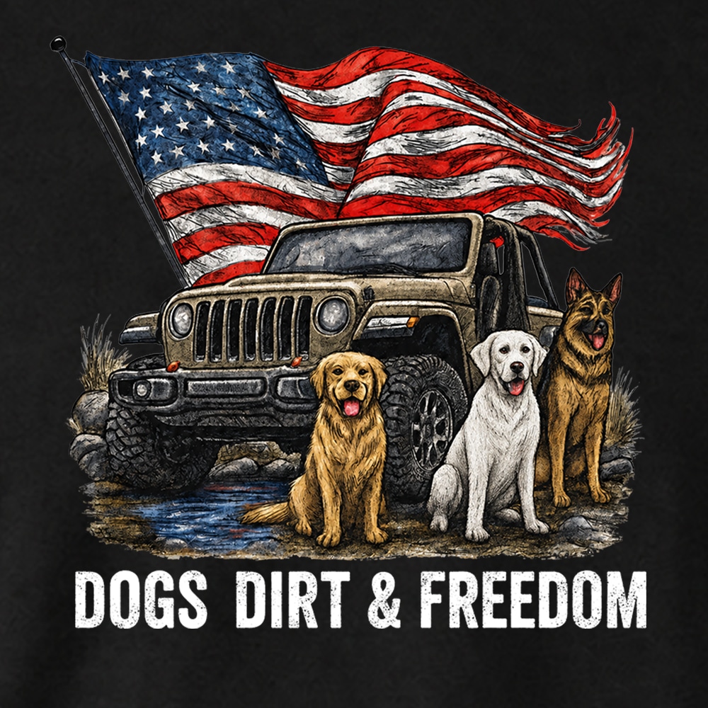 Dogs Dirt & Freedom Standard Tee Black - Image 3