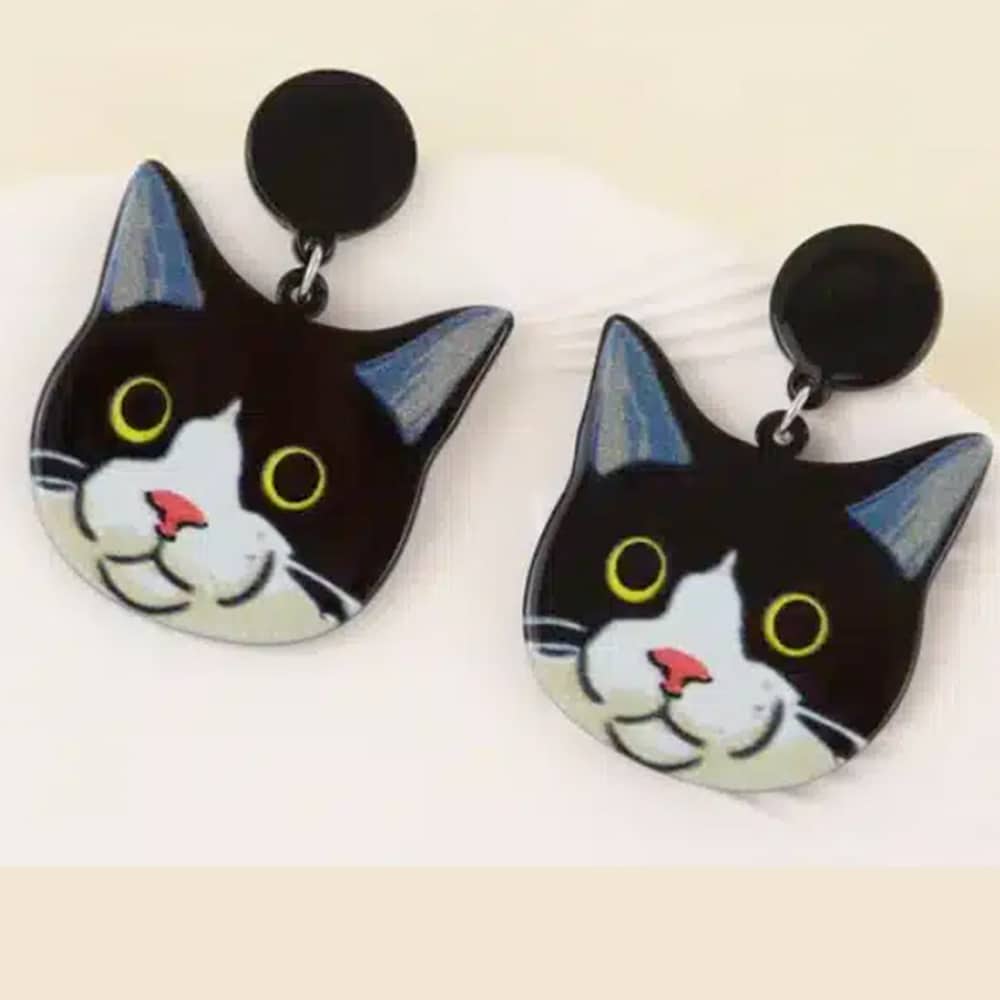 Meow Meow Kitty Dangle Earring – Gifts for Cat Mom, Cat Dangle Earring, Cat Lover Earrings - Image 2