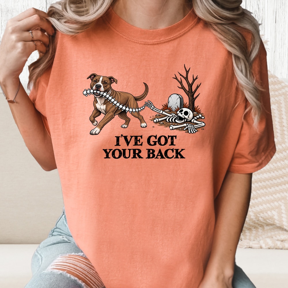 Comfort Colors I’ve Got Your Back Pit Bull Vintage Washed Tee - Terracotta