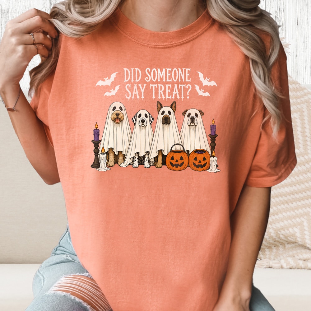 Comfort Colors Did Someone Say Treat? Vintage Washed Tee - Terracotta