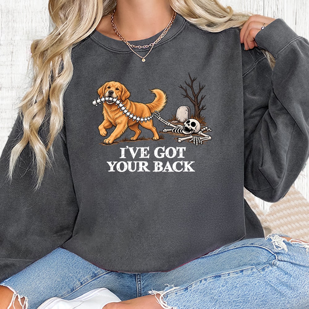 Comfort Colors I’ve Got Your Back Golden Retriever Premium  Sweatshirt - Pepper