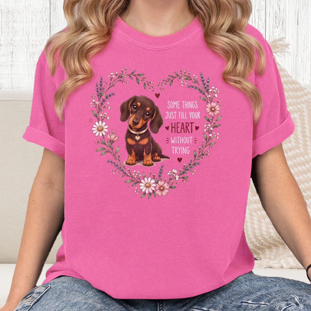 Comfort Colors Some Things Just Fill Your Heart Without Trying Vintage Washed Tee - Crunchberry