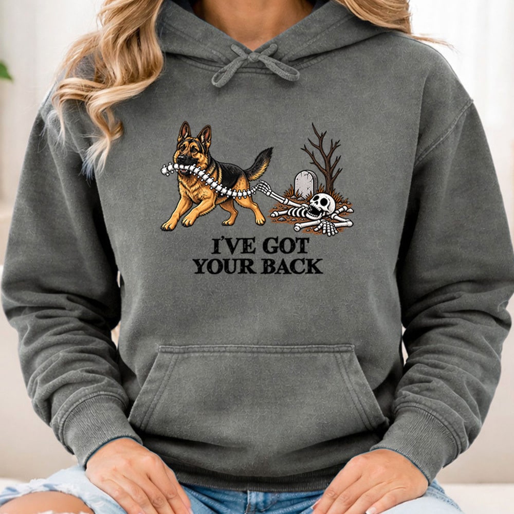 Comfort Colors I’ve Got Your Back German Shepherd Premium Hoodie Grey