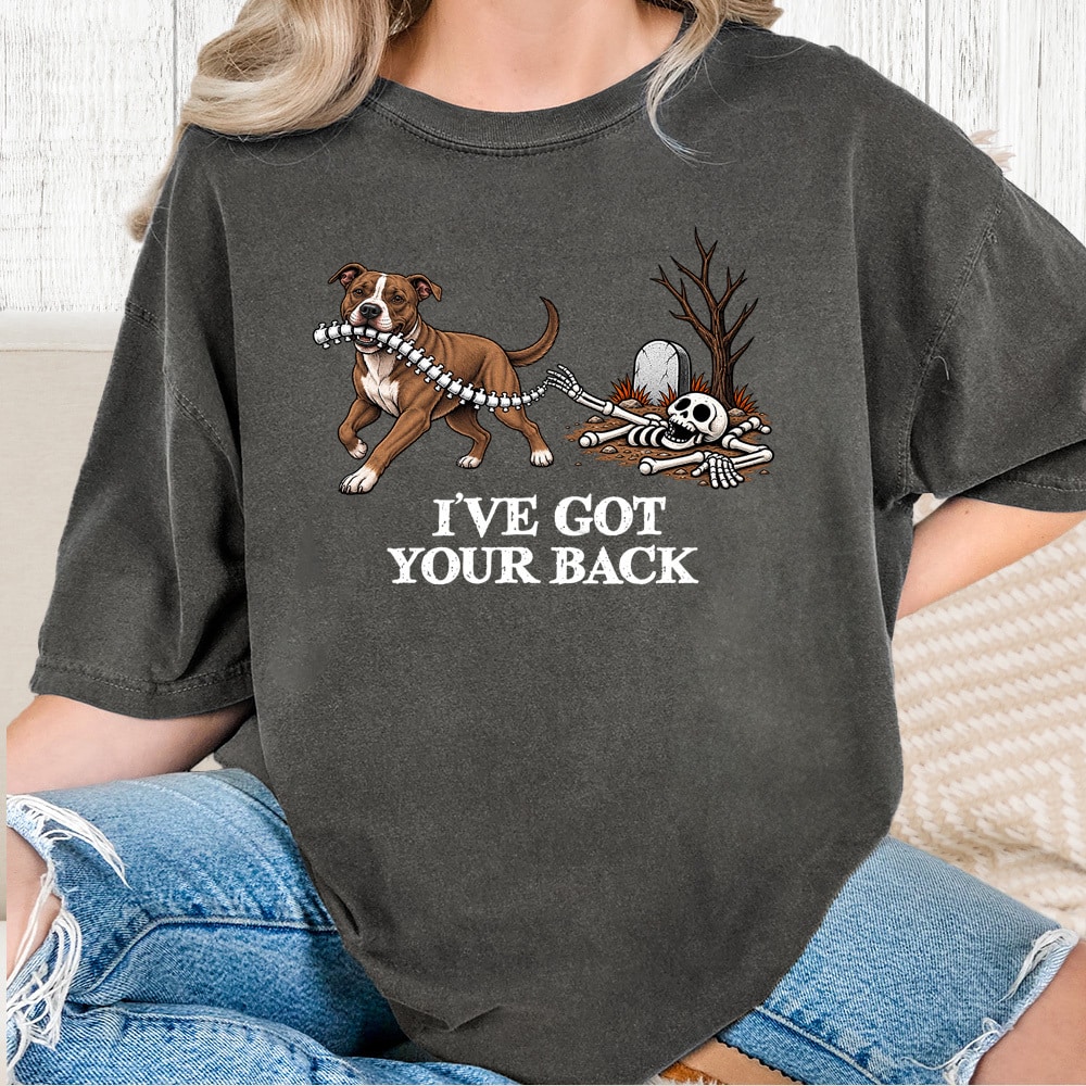 Comfort Colors I’ve Got Your Back Pit Bull Vintage Washed Tee - Pepper