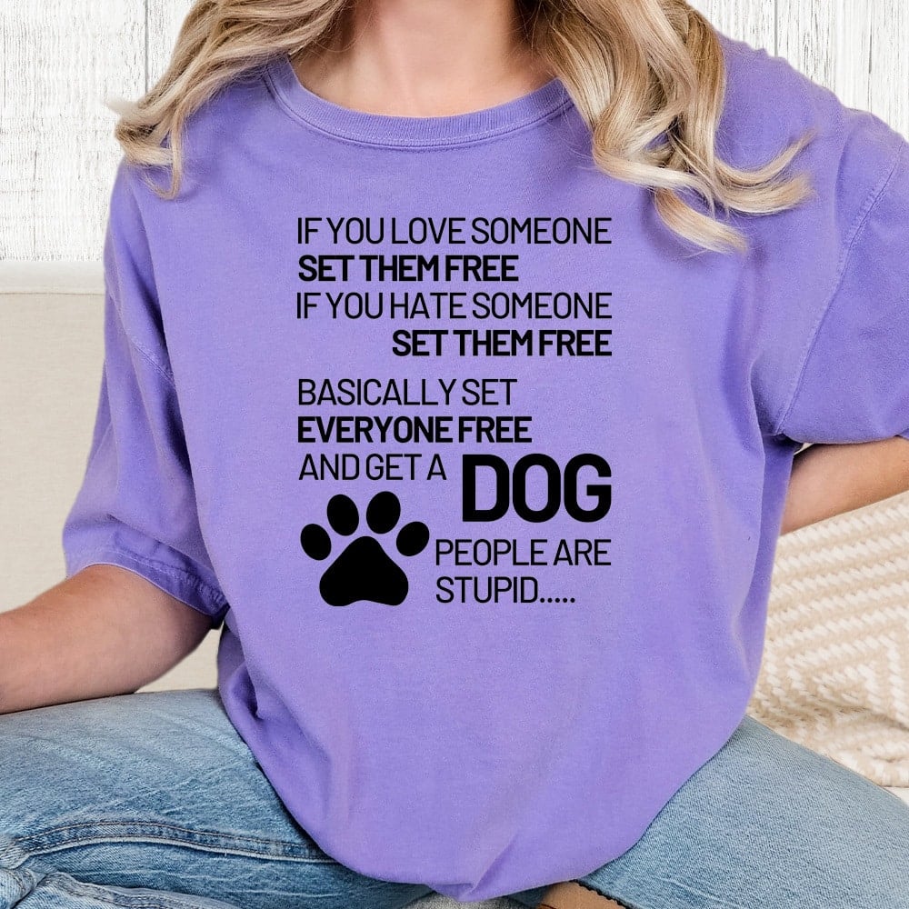 Comfort Colors If You Love Someone Set Them Free Vintage Washed Tee - Violet