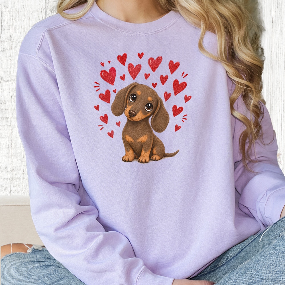 Comfort Colors Sweetheart Dachshund Premium  Sweatshirt - Orchid