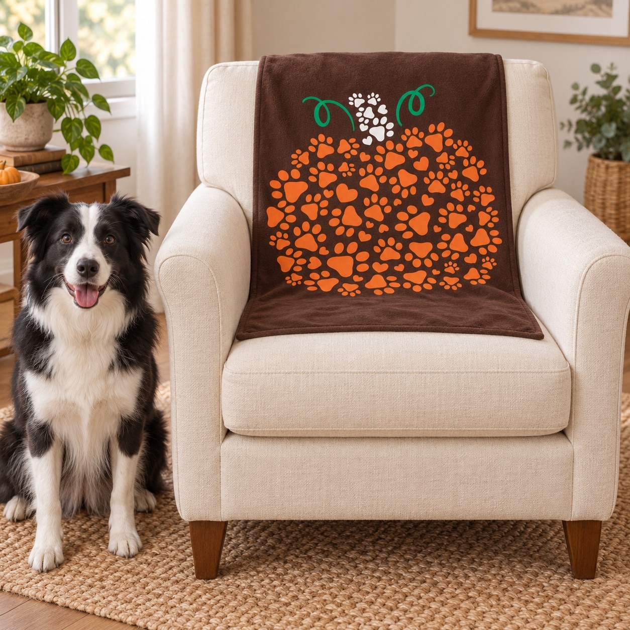 Pumpkin Paws Cozy Plush Fleece Blanket - 30"x40"