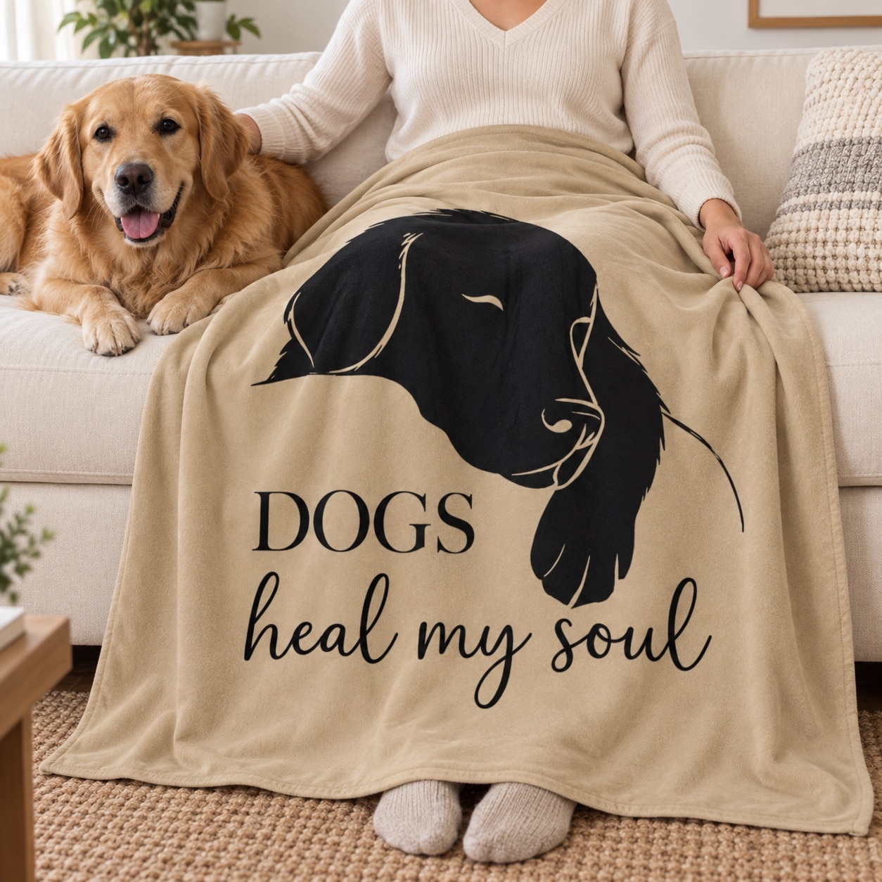 Dogs Heal My Soul Cozy Plush Fleece Blanket - 50"x60"