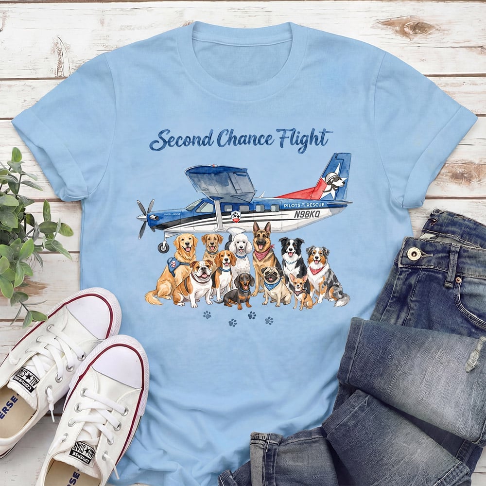 Second Chance Movement™ Doggie Pals Flight Standard Tee Light Blue