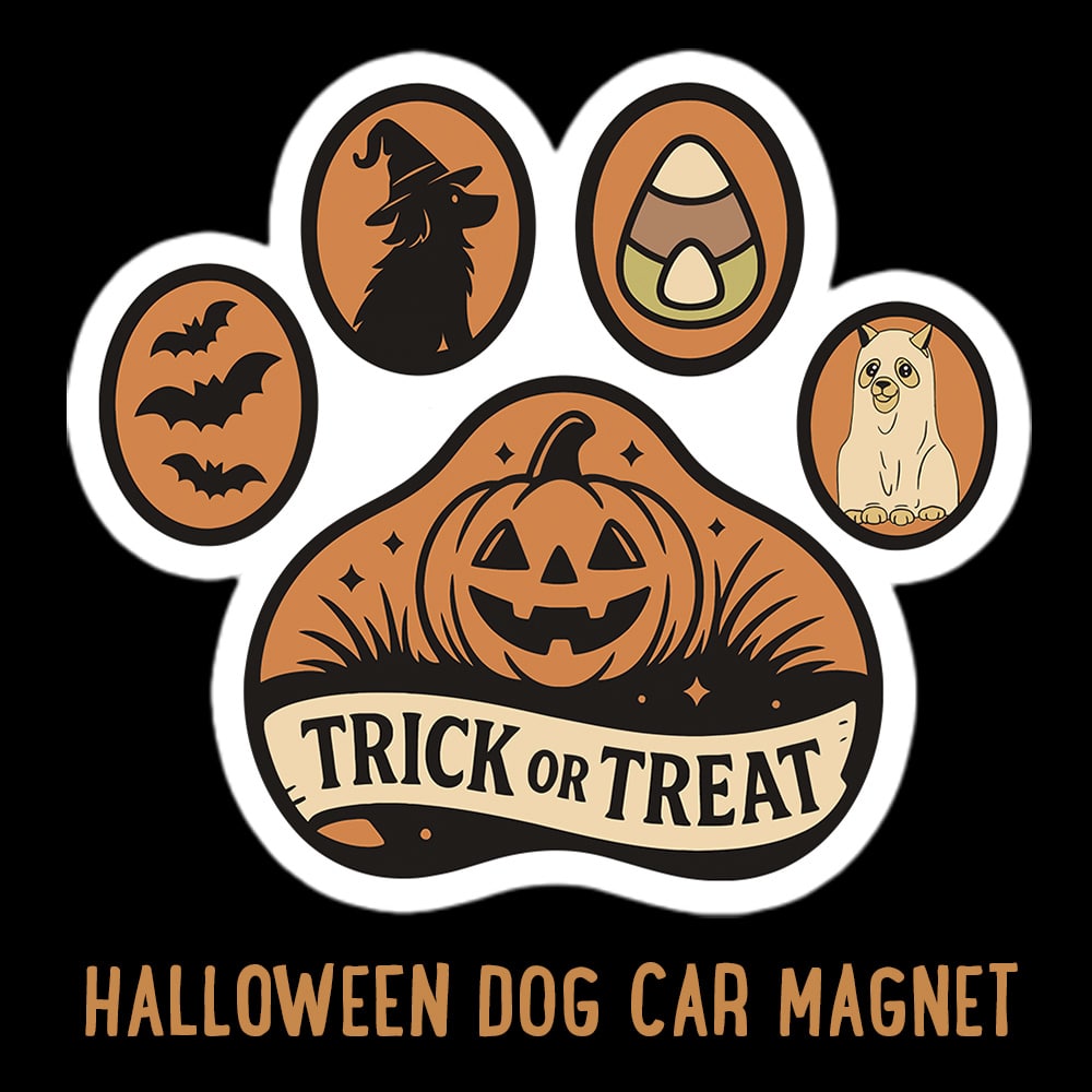 Trick-or-Treat Paws Halloween Dog Magnet- Great for Kitchen Fridge,  Home Decor- Helps Feed Hungry Shelter Dogs in Need