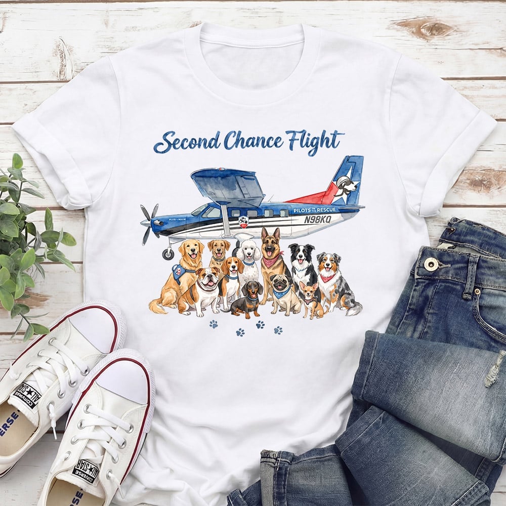 Second Chance Movement™ Doggie Pals Flight Standard Tee White