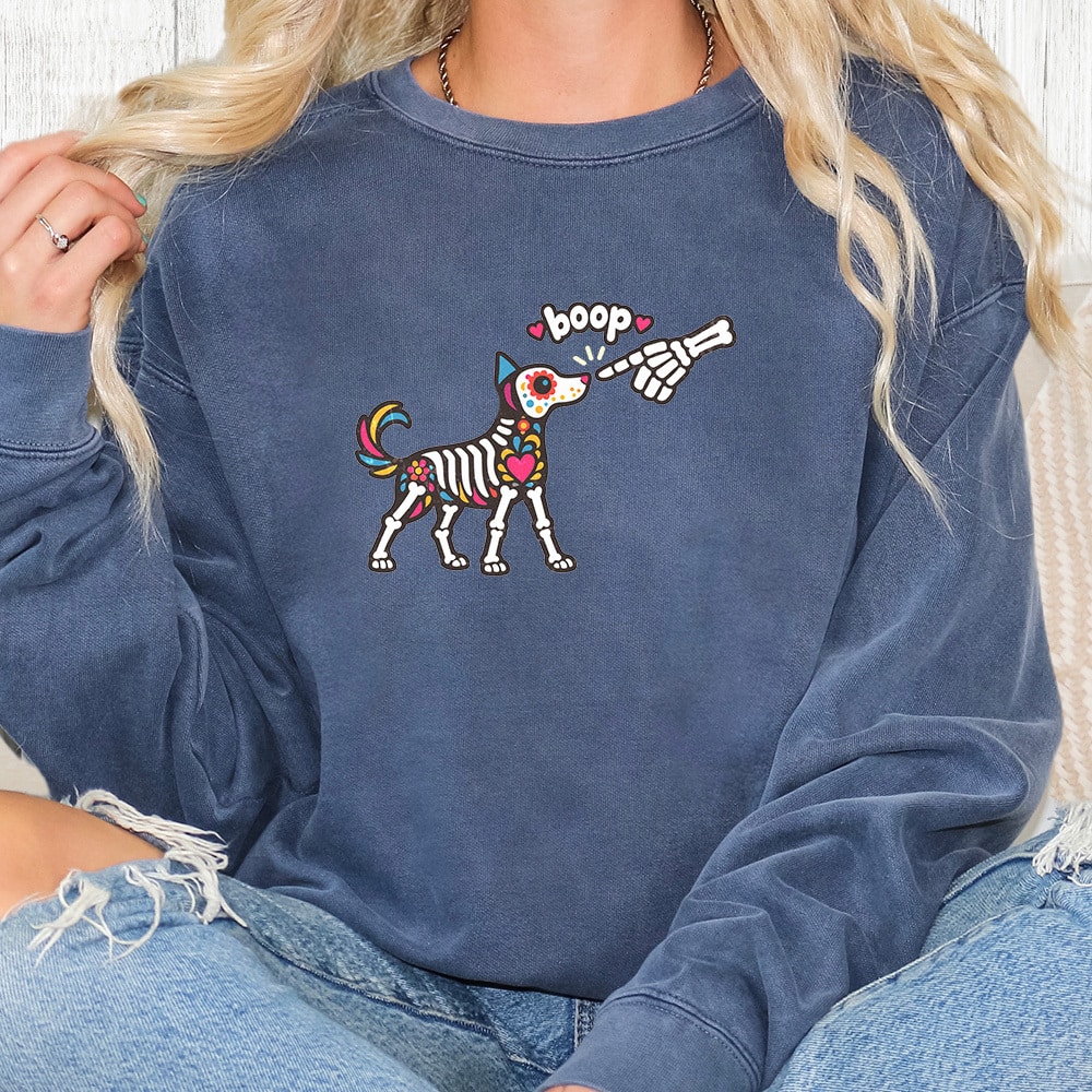Comfort Colors Sugarskull Boop Premium  Sweatshirt - Denim