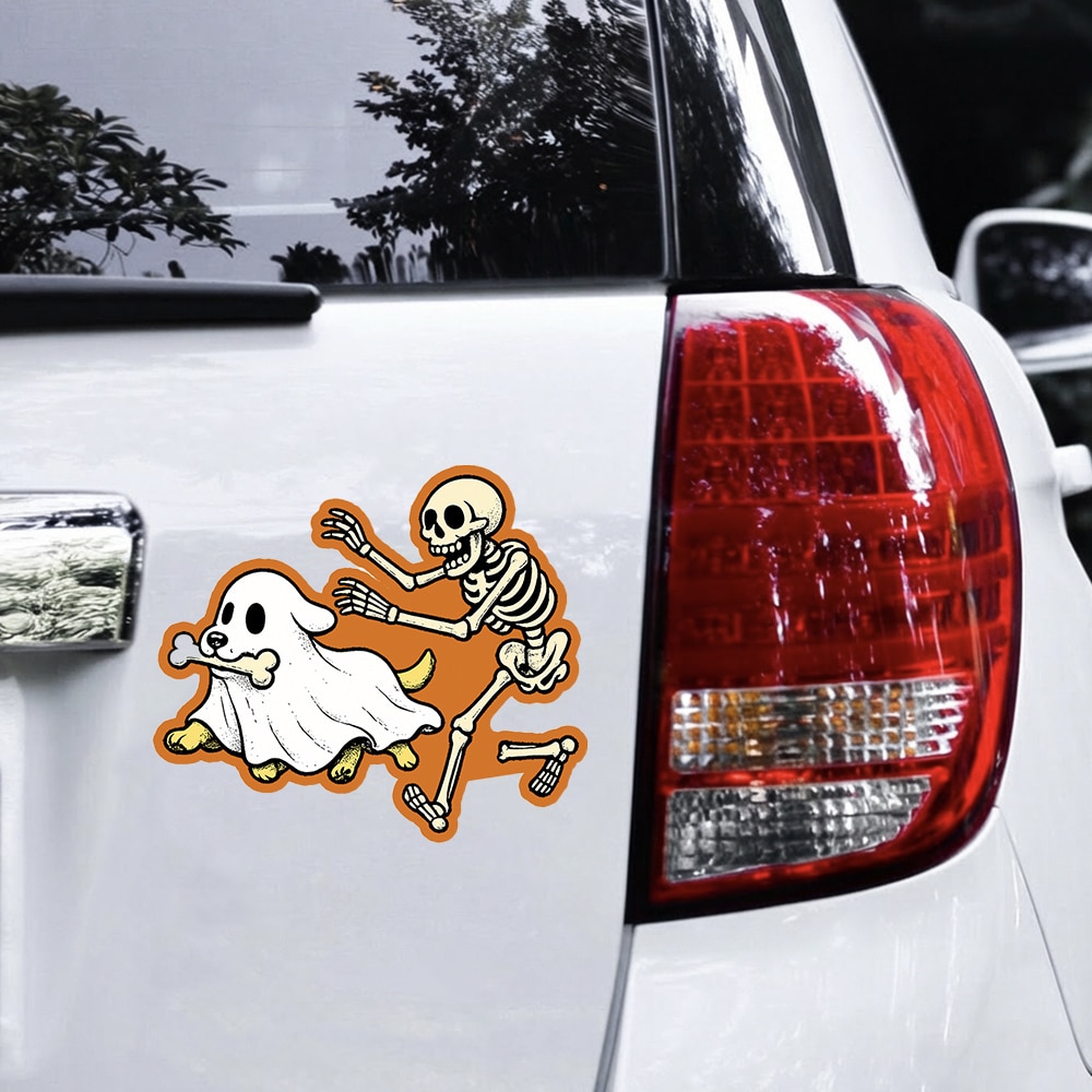 Spooky Bone Chase Skeleton & Ghost Dog Magnet- Great for Kitchen Fridge, Home Decor- Helps Feed Hungry Shelter Dogs in Need - Image 2