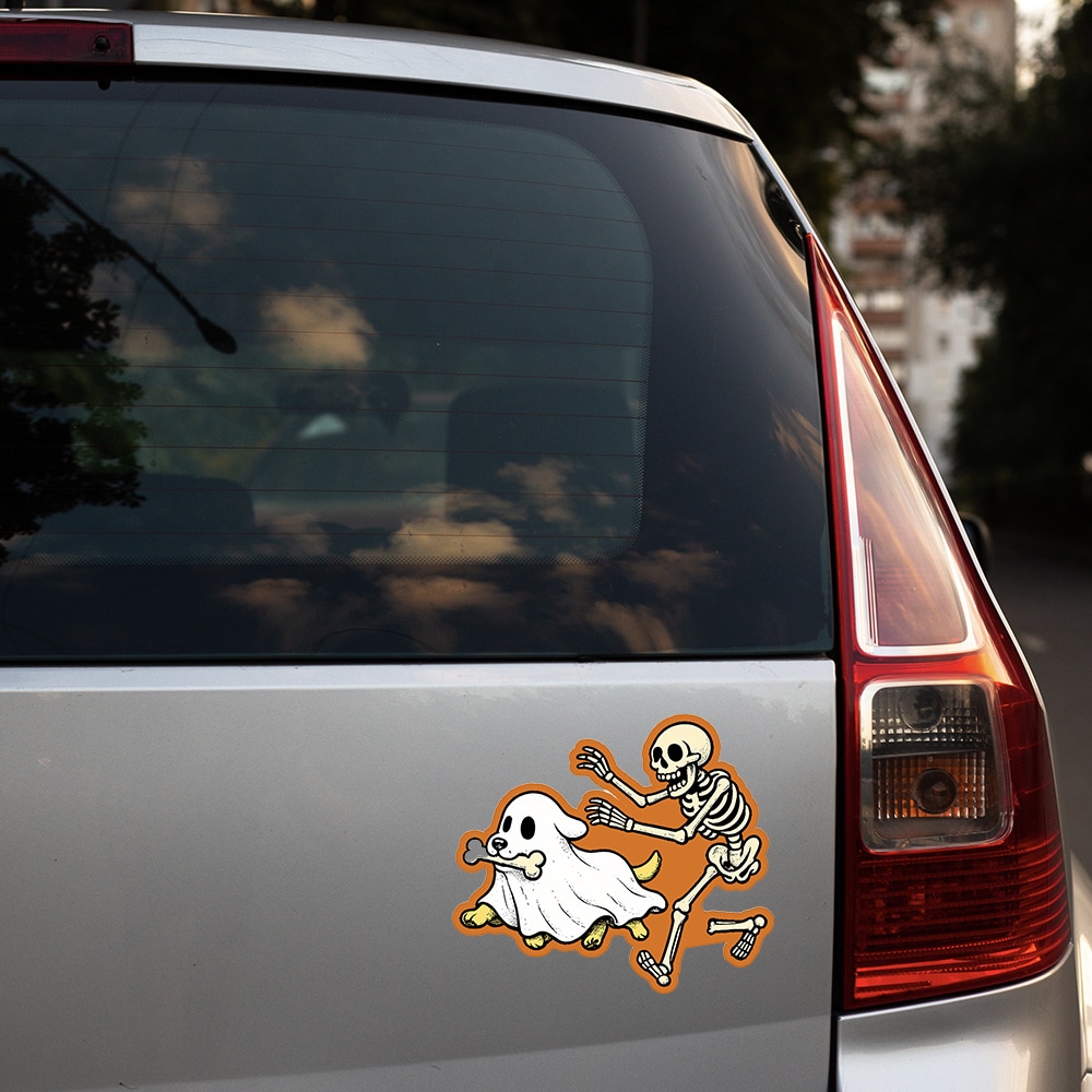 Spooky Bone Chase Skeleton & Ghost Dog Magnet- Great for Kitchen Fridge, Home Decor- Helps Feed Hungry Shelter Dogs in Need - Image 3