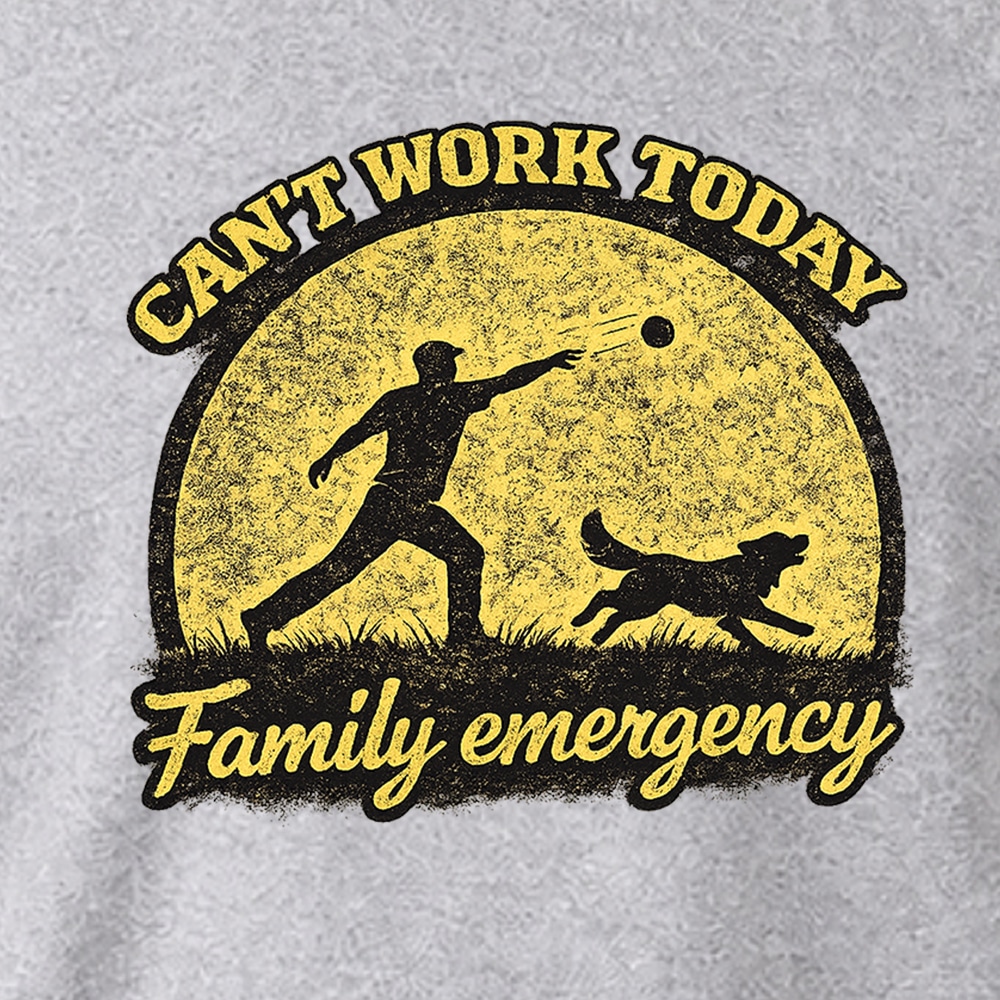 Can’t Work Today Family Emergency Standard Tee Heather Grey - Image 3