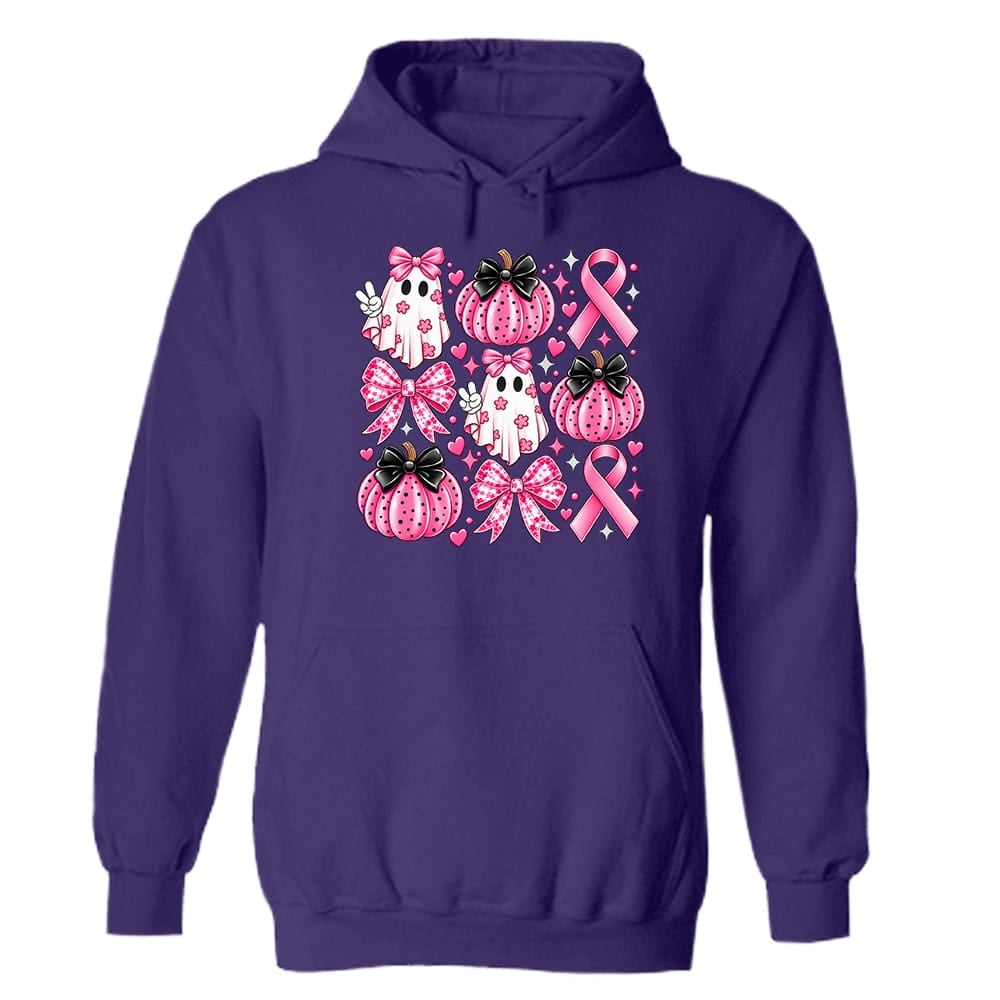 Pink Pumpkins & Ghosts Hoodie Purple