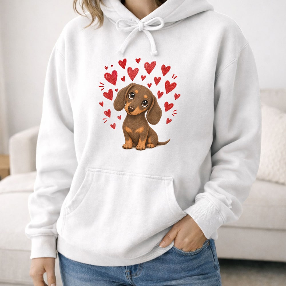 Comfort Colors Sweetheart Dachshund Premium Hoodie White