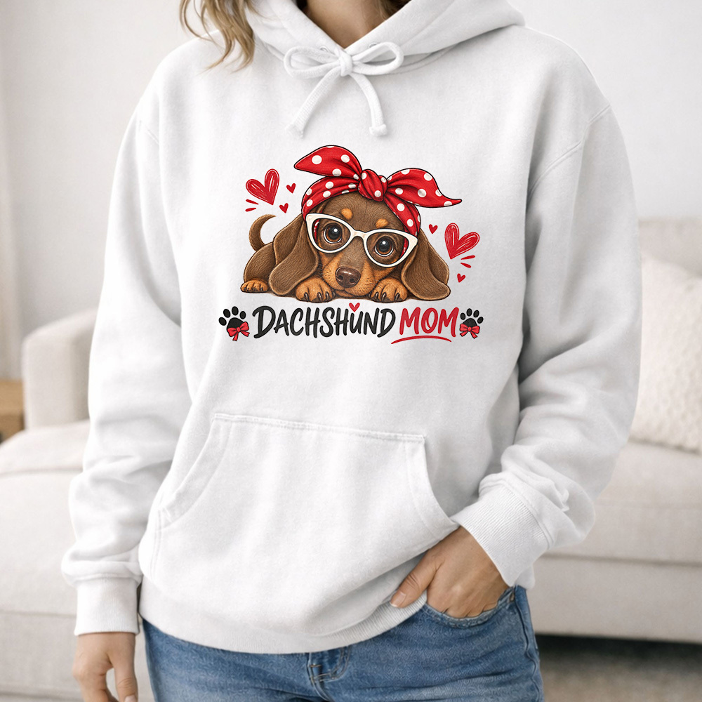 Comfort Colors Dachshund Mom Premium Hoodie White