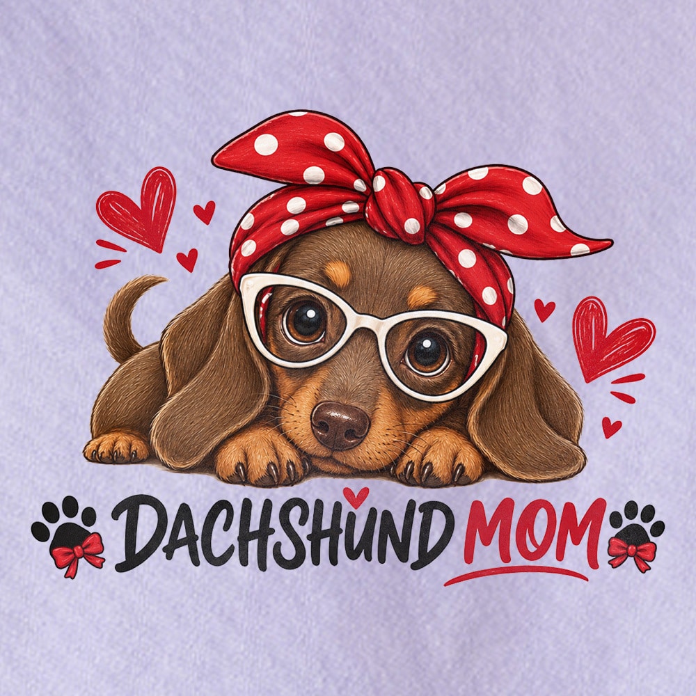Comfort Colors Dachshund Mom Premium Sweatshirt - Orchid - Image 2