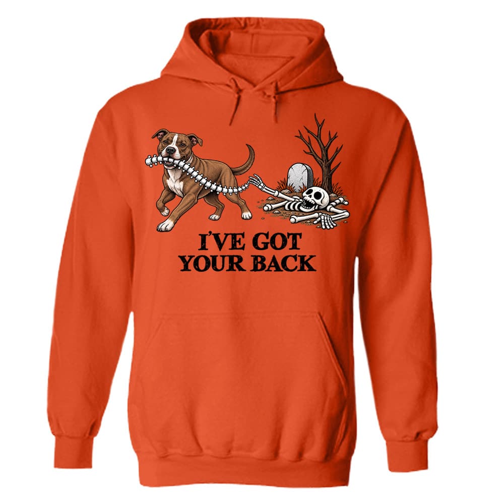 I’ve Got Your Back Pit Bull Hoodie Orange