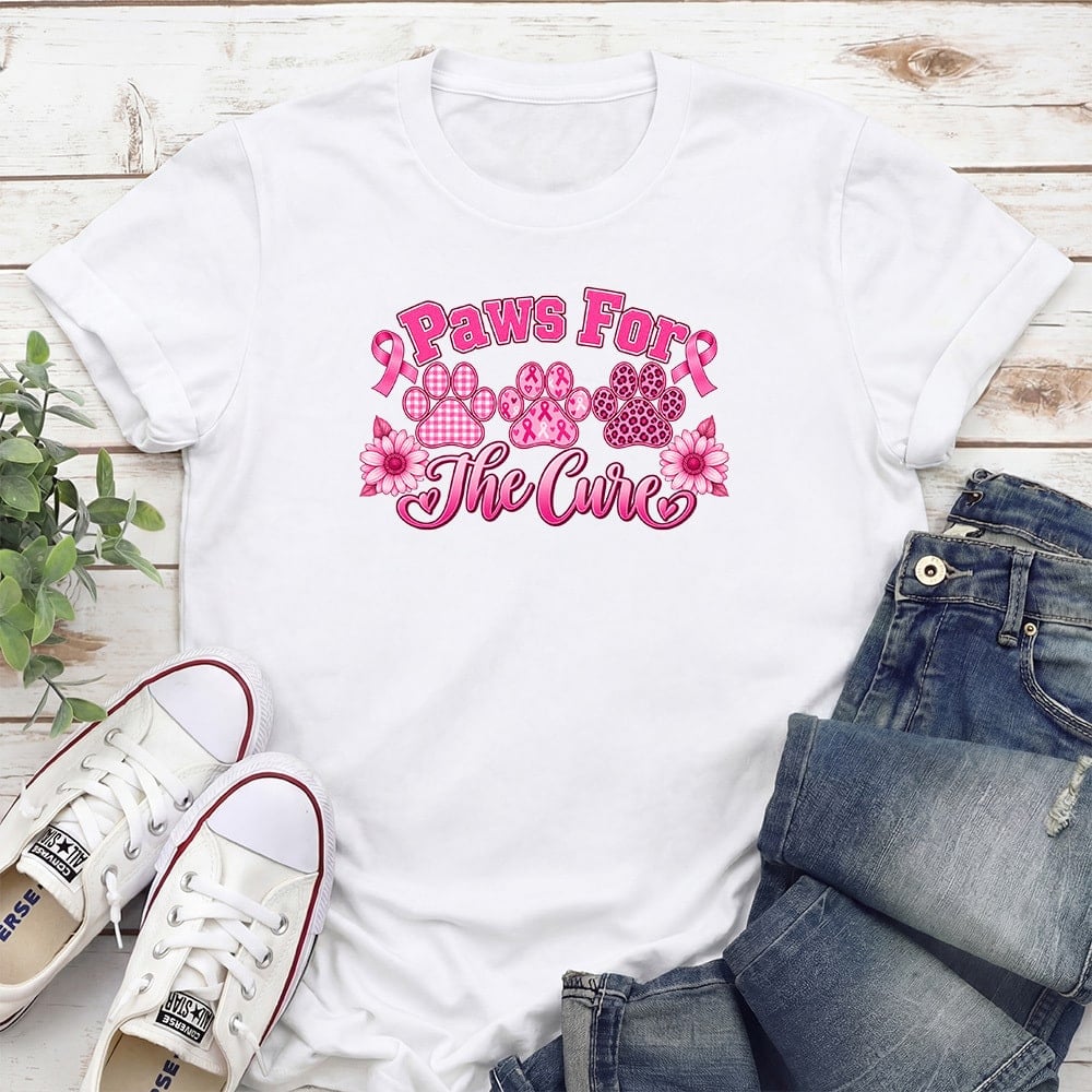 Paws For The Cure Standard Tee White