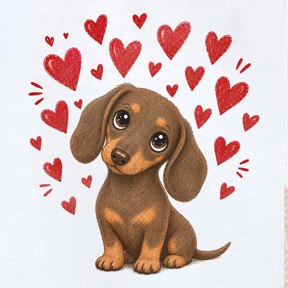 Sweetheart Dachshund Standard Tee White - Image 2