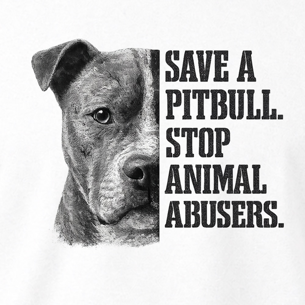 Save A PitBull. Stop Animal Abusers Standard Tee White - Image 3